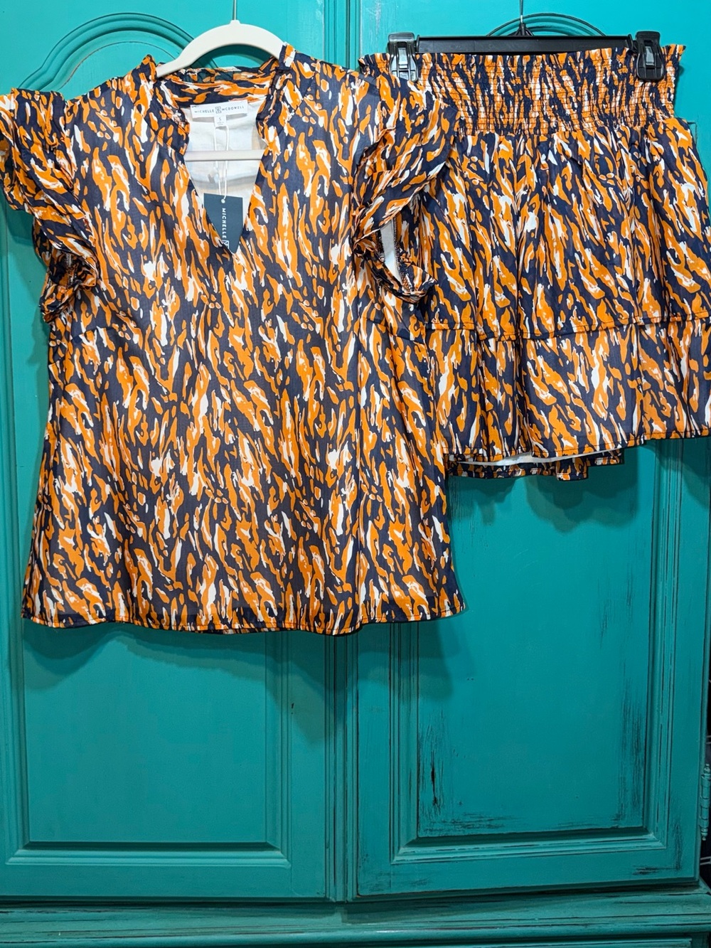 Tiger Tail 2 pc Top and Skirt